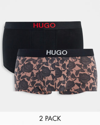 HUGO - Brother - 2er-Pack Unterhosen in Blumenmuster/Schwarz-Mehrfarbig