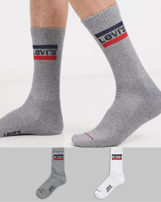 Levi's - 2er-Pack Socken mit Logo im Retro-Look-Mehrfarbig