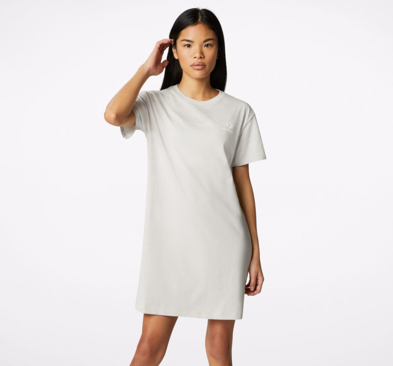 Heathered Kurzarm-T-Shirt-Kleid