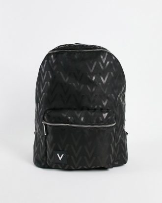 Valentino Bags - Contrau - Rucksack in Schwarz mit Logo-Muster