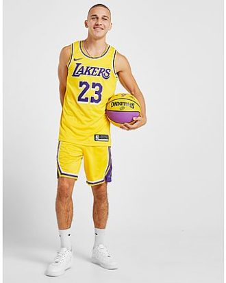 Nike NBA Los Angeles Lakers Swingman Shorts Herren - Herren, Amarillo/Field Purple/White/Field Purple/Purple