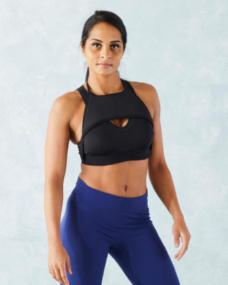 Sport-Bustier Crosstraining schwarz