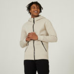 Sweatjacke Kapuze 520 gerade Reißverschlusstasche Herren beige