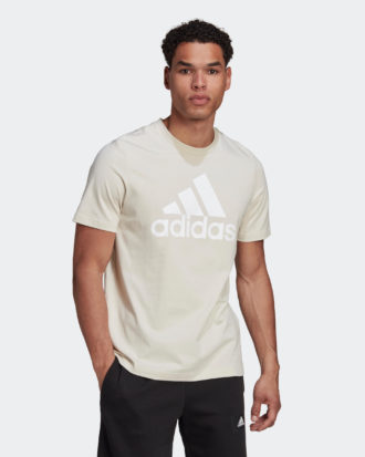 T-Shirt Fitness Linear Adidas Herren beige